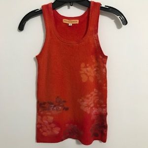 Marika Charles 100% Cashmere Bright Orange Tank